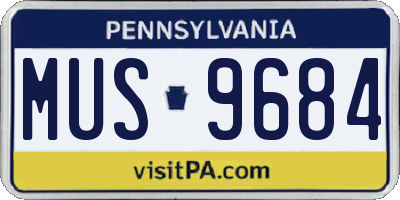 PA license plate MUS9684