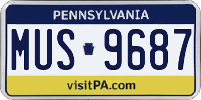 PA license plate MUS9687