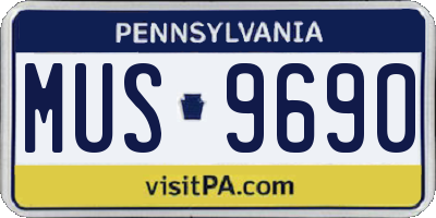 PA license plate MUS9690