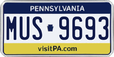PA license plate MUS9693