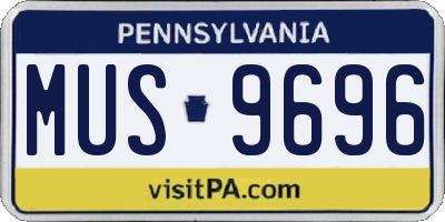 PA license plate MUS9696