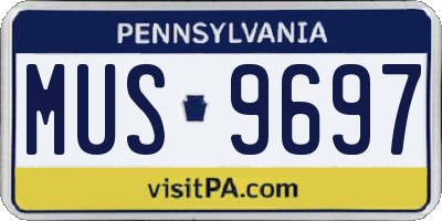 PA license plate MUS9697