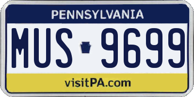 PA license plate MUS9699