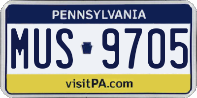 PA license plate MUS9705