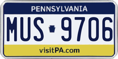 PA license plate MUS9706