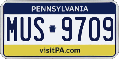 PA license plate MUS9709