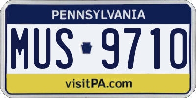 PA license plate MUS9710
