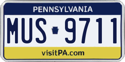 PA license plate MUS9711