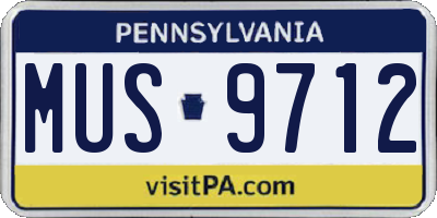 PA license plate MUS9712