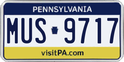 PA license plate MUS9717