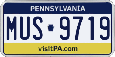 PA license plate MUS9719