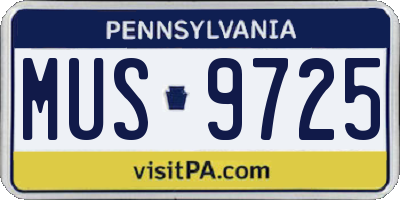 PA license plate MUS9725