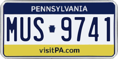 PA license plate MUS9741