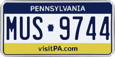 PA license plate MUS9744