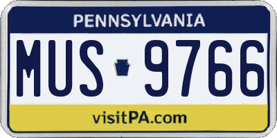 PA license plate MUS9766