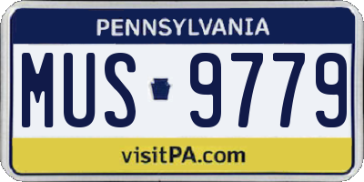 PA license plate MUS9779