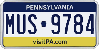 PA license plate MUS9784