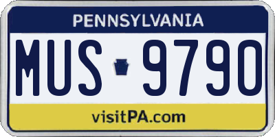 PA license plate MUS9790