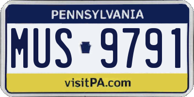 PA license plate MUS9791