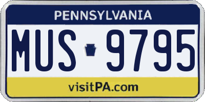 PA license plate MUS9795