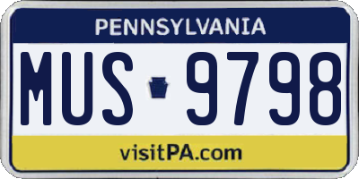 PA license plate MUS9798