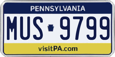 PA license plate MUS9799
