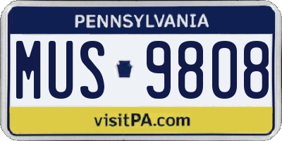 PA license plate MUS9808