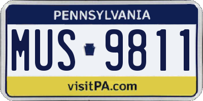 PA license plate MUS9811