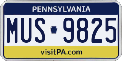 PA license plate MUS9825