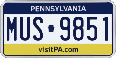 PA license plate MUS9851