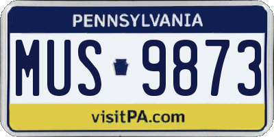 PA license plate MUS9873