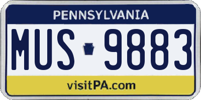 PA license plate MUS9883