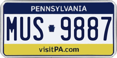 PA license plate MUS9887