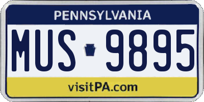 PA license plate MUS9895