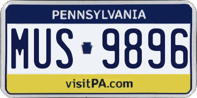 PA license plate MUS9896
