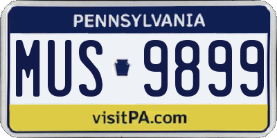 PA license plate MUS9899