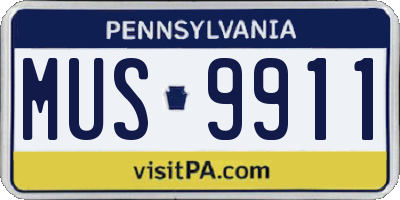 PA license plate MUS9911