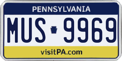 PA license plate MUS9969