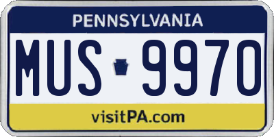 PA license plate MUS9970