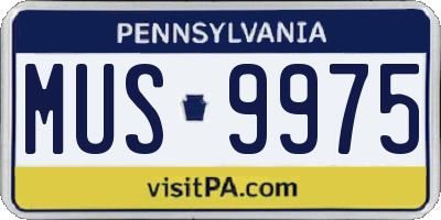 PA license plate MUS9975