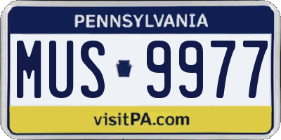 PA license plate MUS9977
