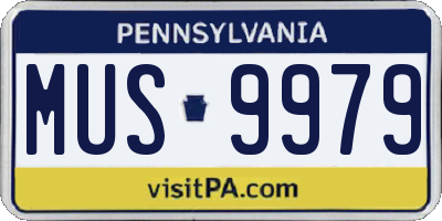 PA license plate MUS9979