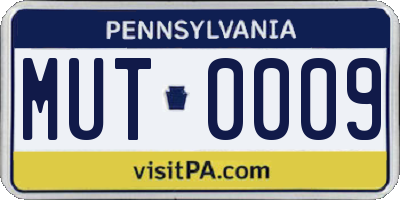 PA license plate MUT0009
