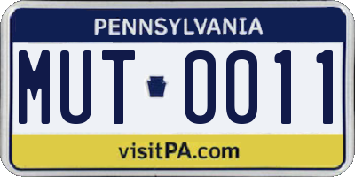 PA license plate MUT0011