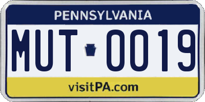 PA license plate MUT0019