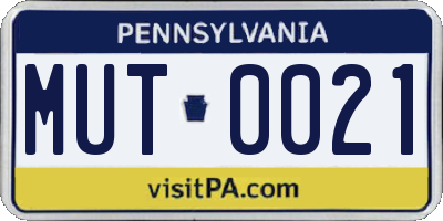 PA license plate MUT0021