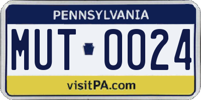 PA license plate MUT0024