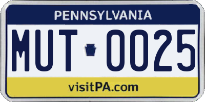 PA license plate MUT0025