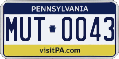 PA license plate MUT0043