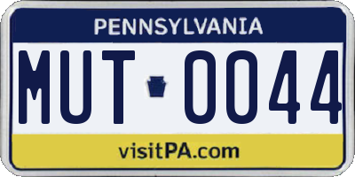PA license plate MUT0044